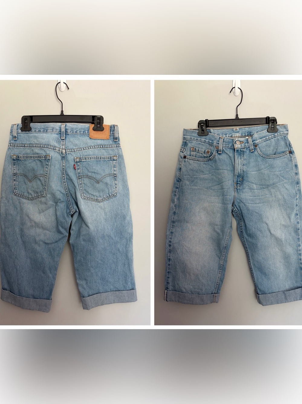 Vintage Levis 505 Denim Shorts Jorts Size 10 Blue Jean Bermuda Summer Cuffed USA